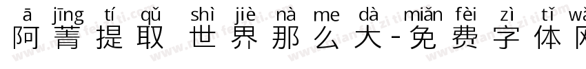 阿菁提取 世界那么大字体转换
